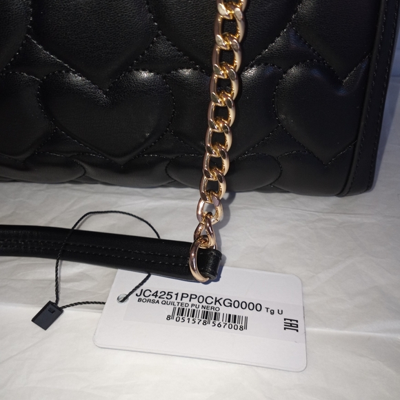 *SOLD* Love Moschino Quilted Hearts Shopper Tote XL Vegan Leather, black - Picture 12 of 12